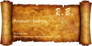 Rosner Barna névjegykártya